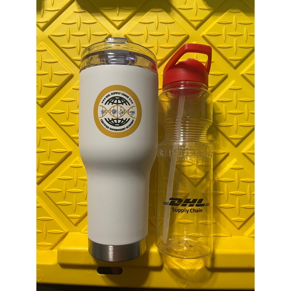 DHL Supply Chain Starline Stainless Tumbler and Water Bottle Bundle White Clear